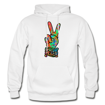 Love Peace Sign Hoodie - white