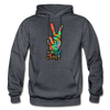 Love Peace Sign Hoodie - charcoal gray