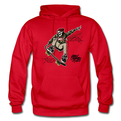 Skeleton Skater Hoodie - red