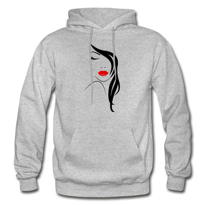 Girl Face Hoodie - heather gray