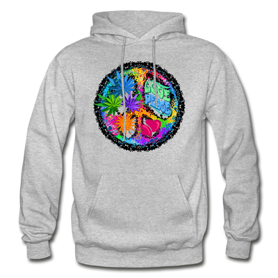 Love Floral Peace Sign Hoodie - heather gray