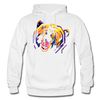 Colorful Abstract Bear Hoodie - white