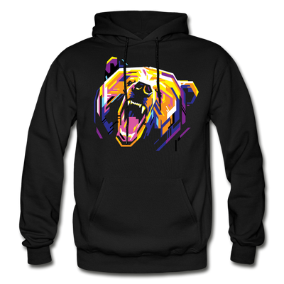 Colorful Abstract Bear Hoodie - black