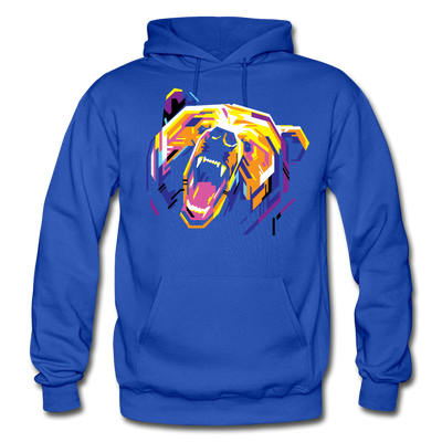Colorful Abstract Bear Hoodie - royal blue