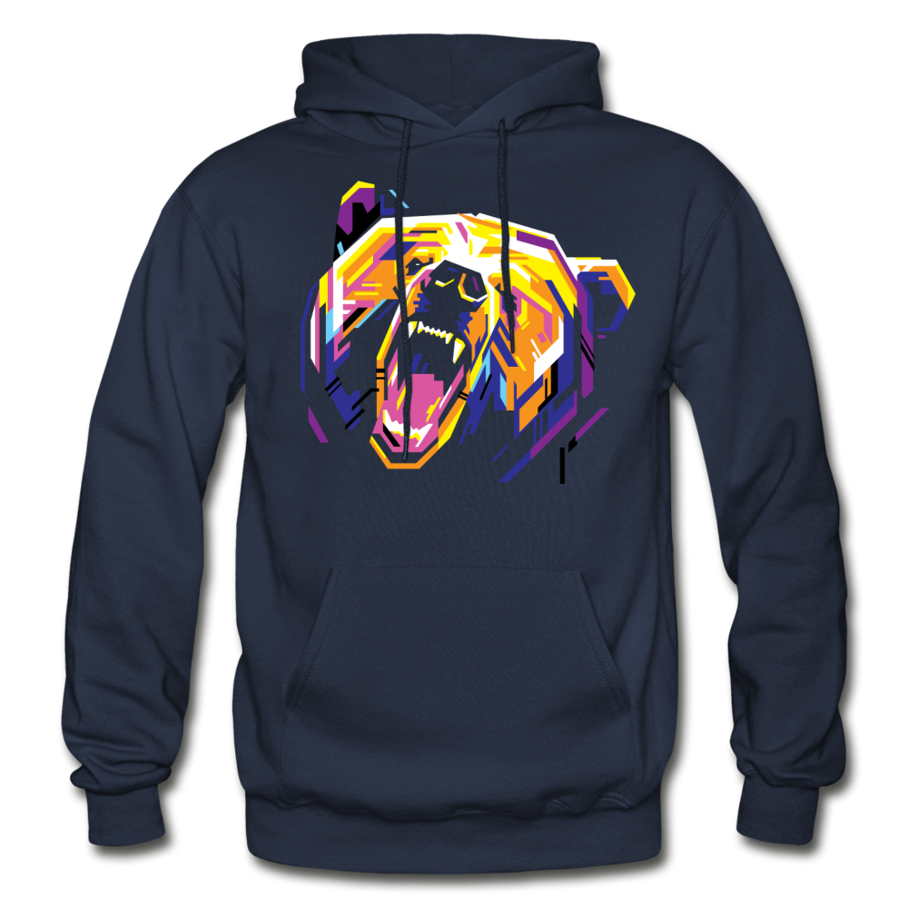 Colorful Abstract Bear Hoodie - navy