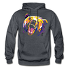 Colorful Abstract Bear Hoodie - charcoal gray