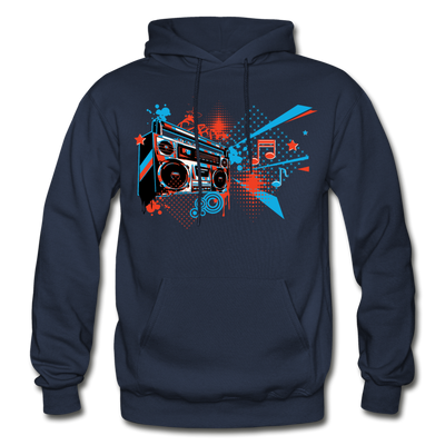 Abstract Boombox Hoodie - navy