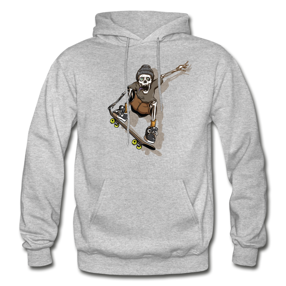 Skeleton Skater Hoodie - heather gray