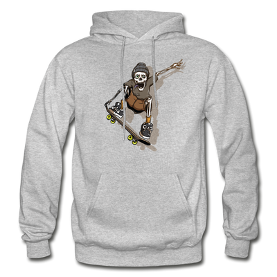 Skeleton Skater Hoodie - heather gray