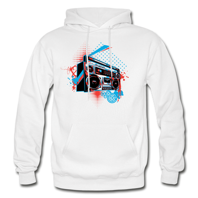 Abstract boombox Hoodie - white