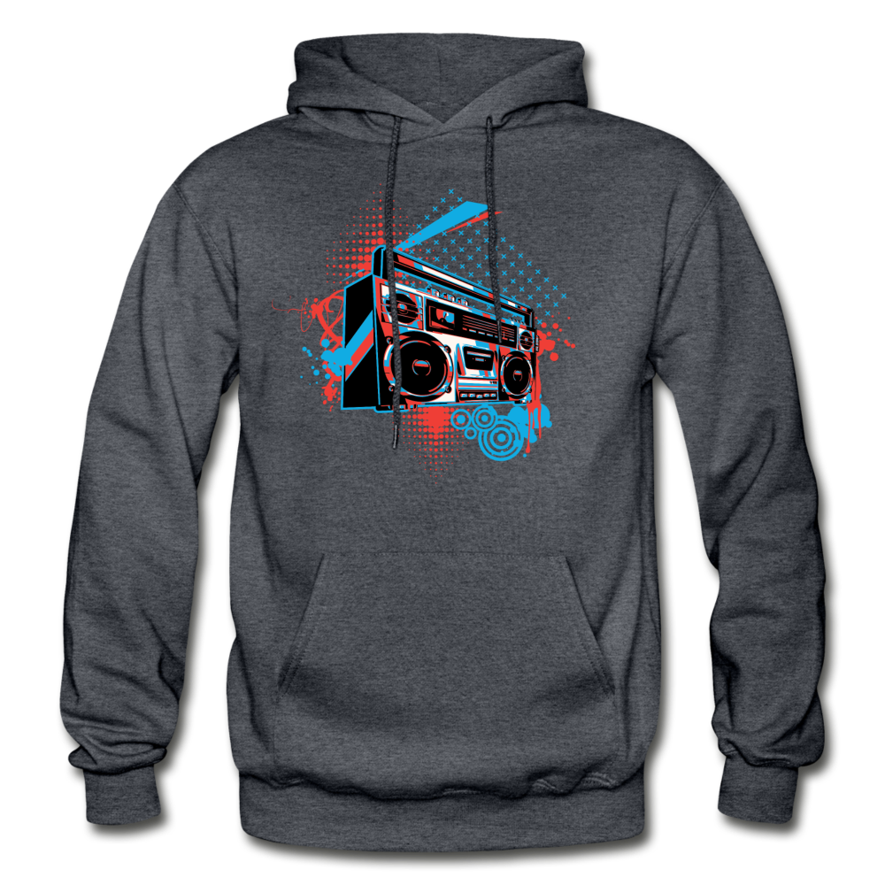 Abstract boombox Hoodie - charcoal gray