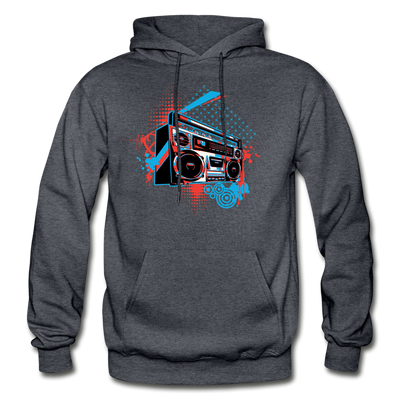 Abstract boombox Hoodie - charcoal gray