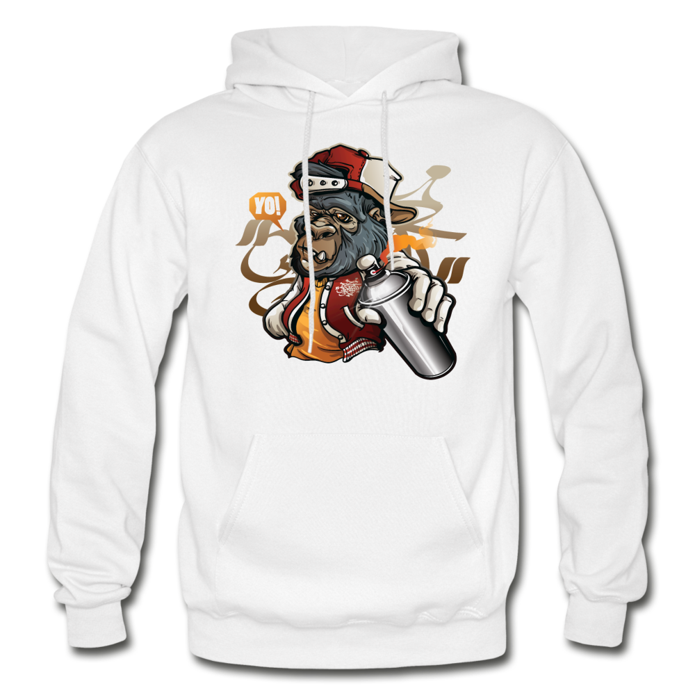 Hip Gorilla Graffiti Artist Hoodie - white