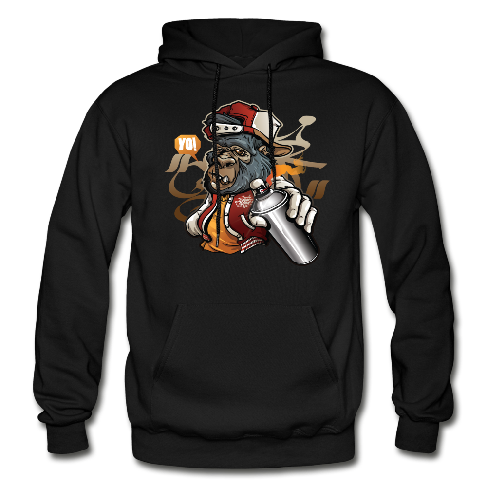 Hip Gorilla Graffiti Artist Hoodie - black