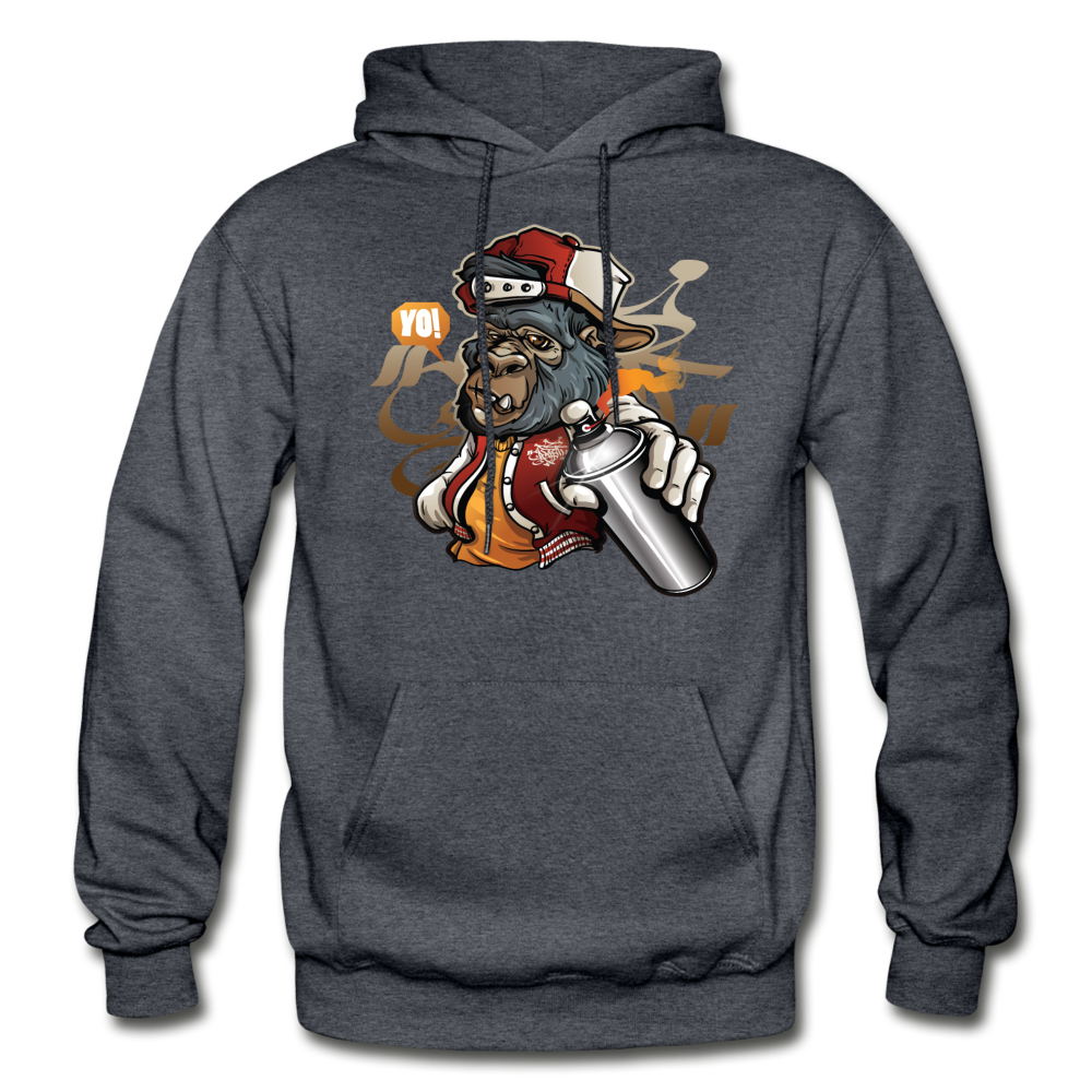 Hip Gorilla Graffiti Artist Hoodie - charcoal gray
