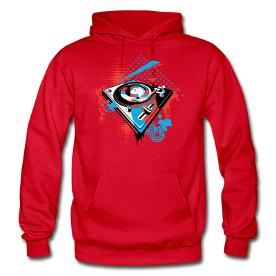 Abstract Turntable Hoodie - red
