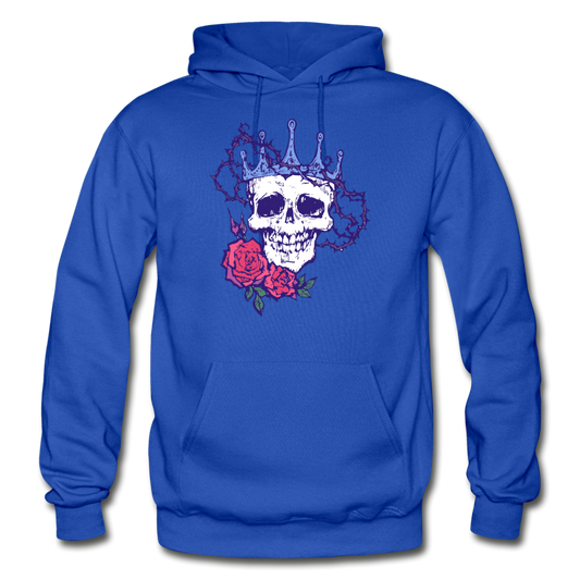 Skull Crown Roses Hoodie - royal blue