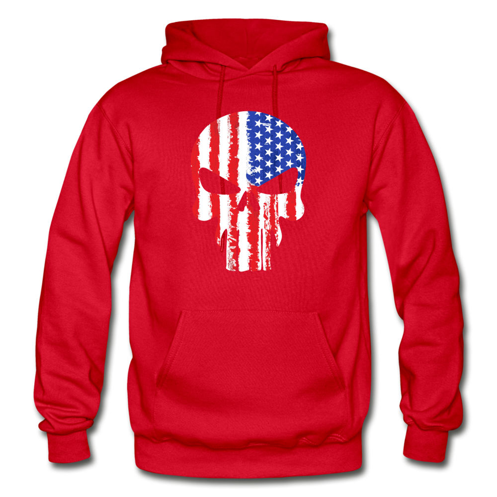 American Skull Hoodie - red