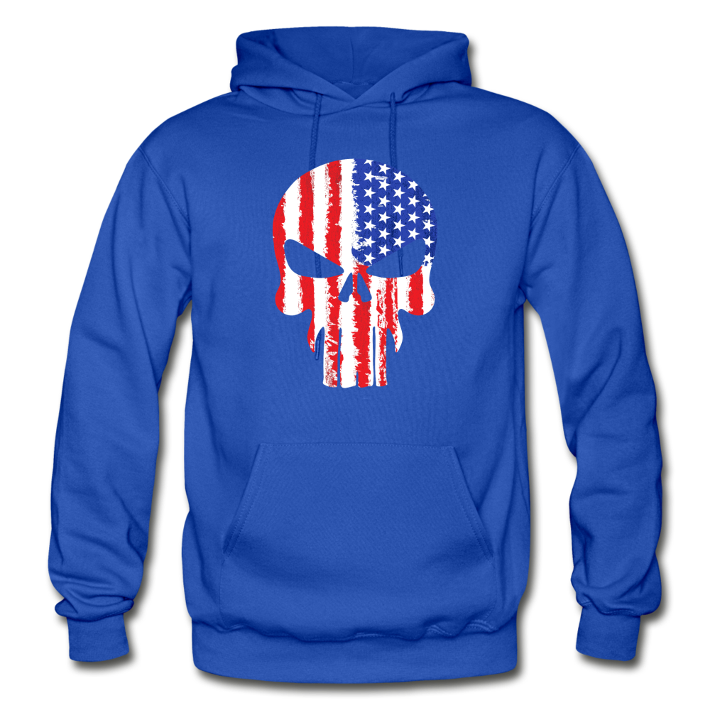 American Skull Hoodie - royal blue