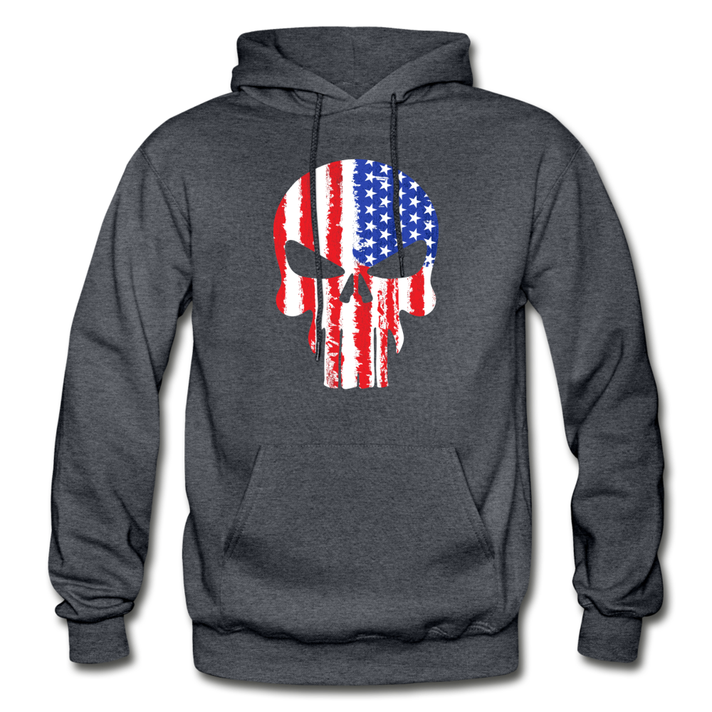 American Skull Hoodie - charcoal gray