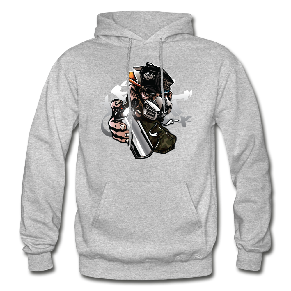 Graffiti Artist Mask Hoodie - heather gray