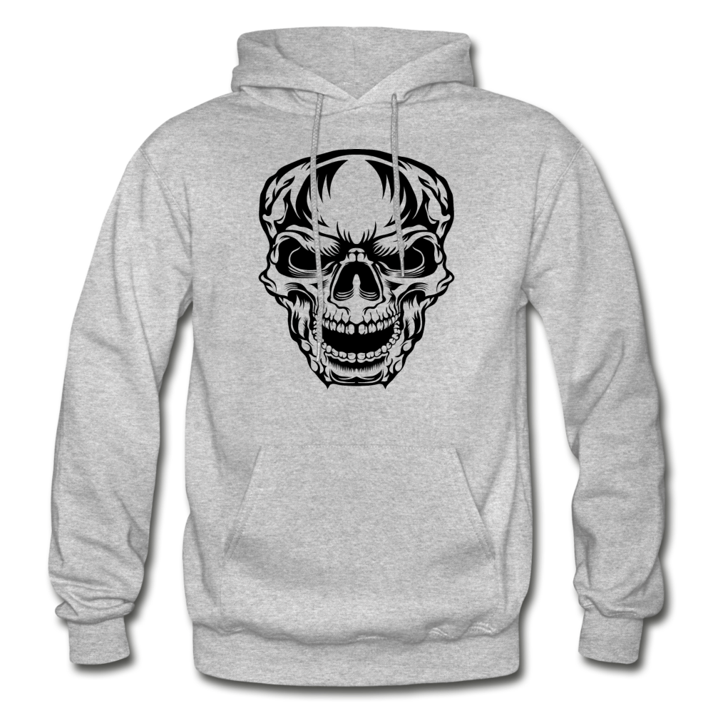 Skull Hoodie - heather gray