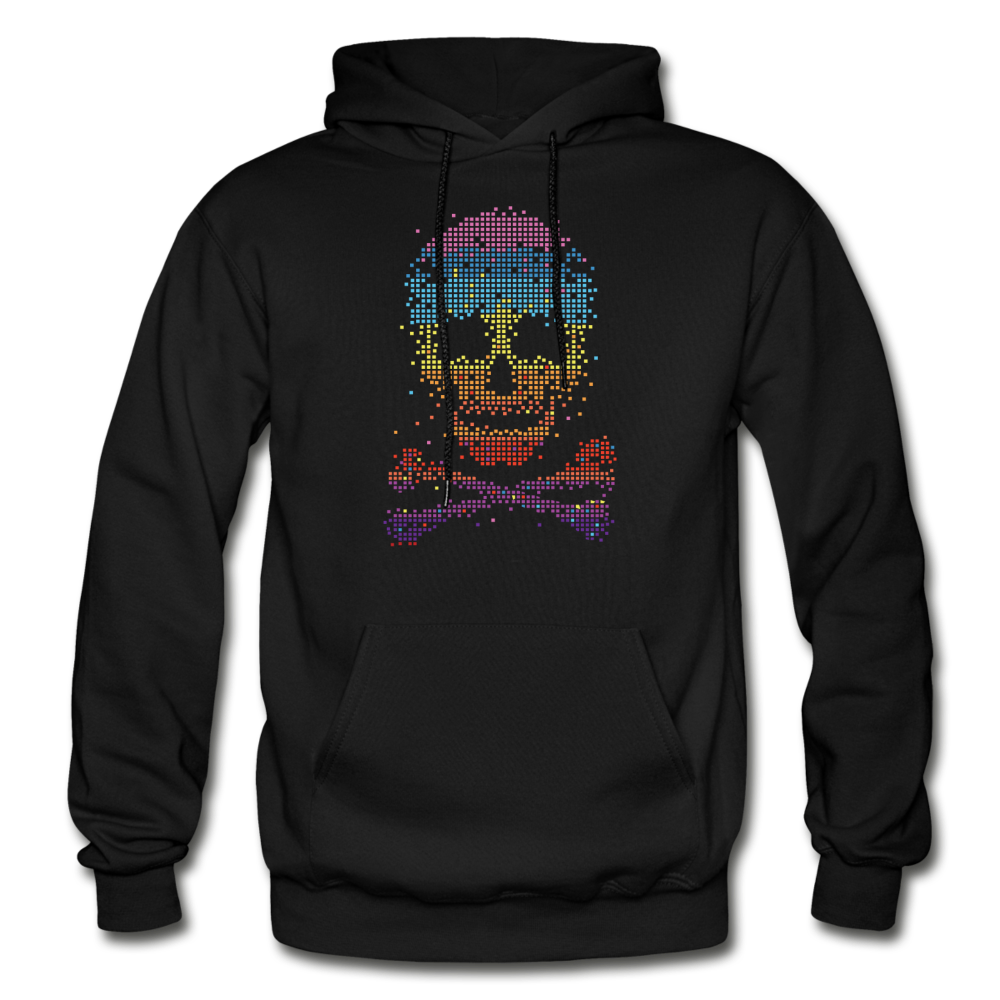 Colorful Abstract Skull & Cross Bones Hoodie - black