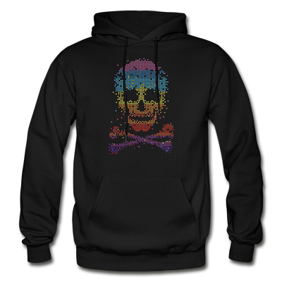 Colorful Abstract Skull & Cross Bones Hoodie - black