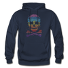 Colorful Abstract Skull & Cross Bones Hoodie - navy