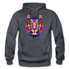 Colorful Tiger Hoodie - charcoal gray