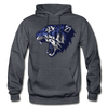 Blue Jungle Cat Hoodie - charcoal gray