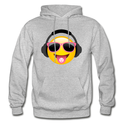 Cool Headphones Emoji Hoodie - heather gray