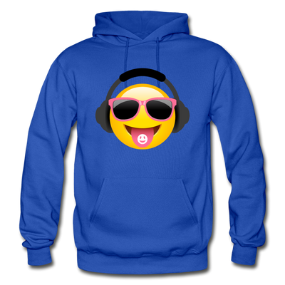 Cool Headphones Emoji Hoodie - royal blue