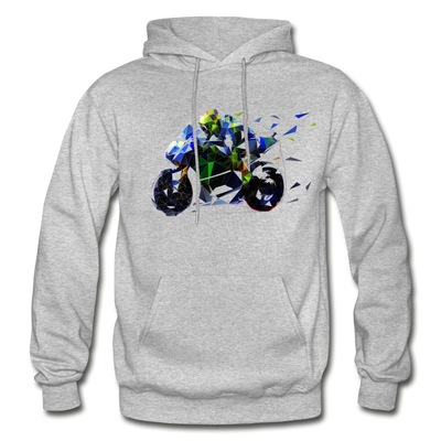 Abstract Motorcycle Bike Hoodie - heather gray