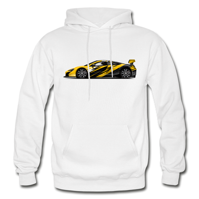 Black & Yellow Sports Car Hoodie - white