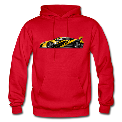 Black & Yellow Sports Car Hoodie - red