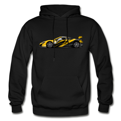 Black & Yellow Sports Car Hoodie - black