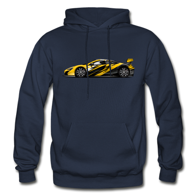 Black & Yellow Sports Car Hoodie - navy