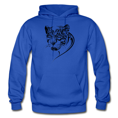Tribal Maori Jungle Cat Hoodie - royal blue