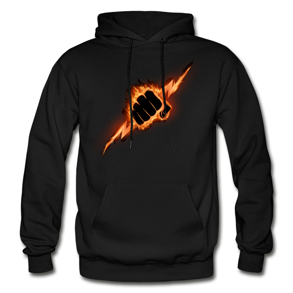 Lightning Bolt Fist Hoodie - black