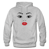 Girl Face Hoodie - heather gray