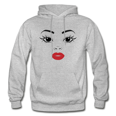 Girl Face Hoodie - heather gray