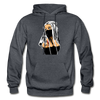 Masked Girl with Gun Hoodie - charcoal gray