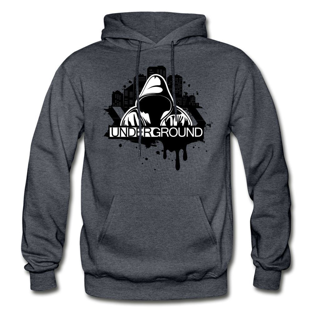 Abstract Underground Hoodie - charcoal gray