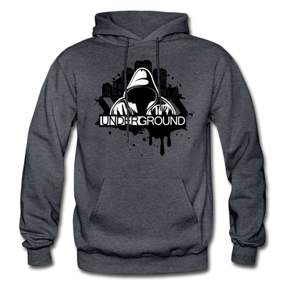 Abstract Underground Hoodie - charcoal gray