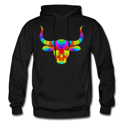 Colorful Bull Hoodie - black