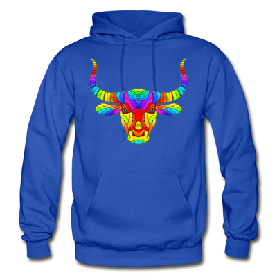 Colorful Bull Hoodie - royal blue
