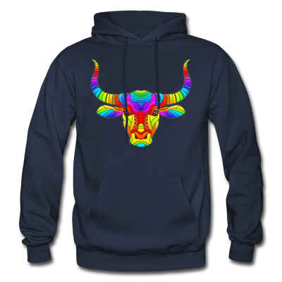 Colorful Bull Hoodie - navy