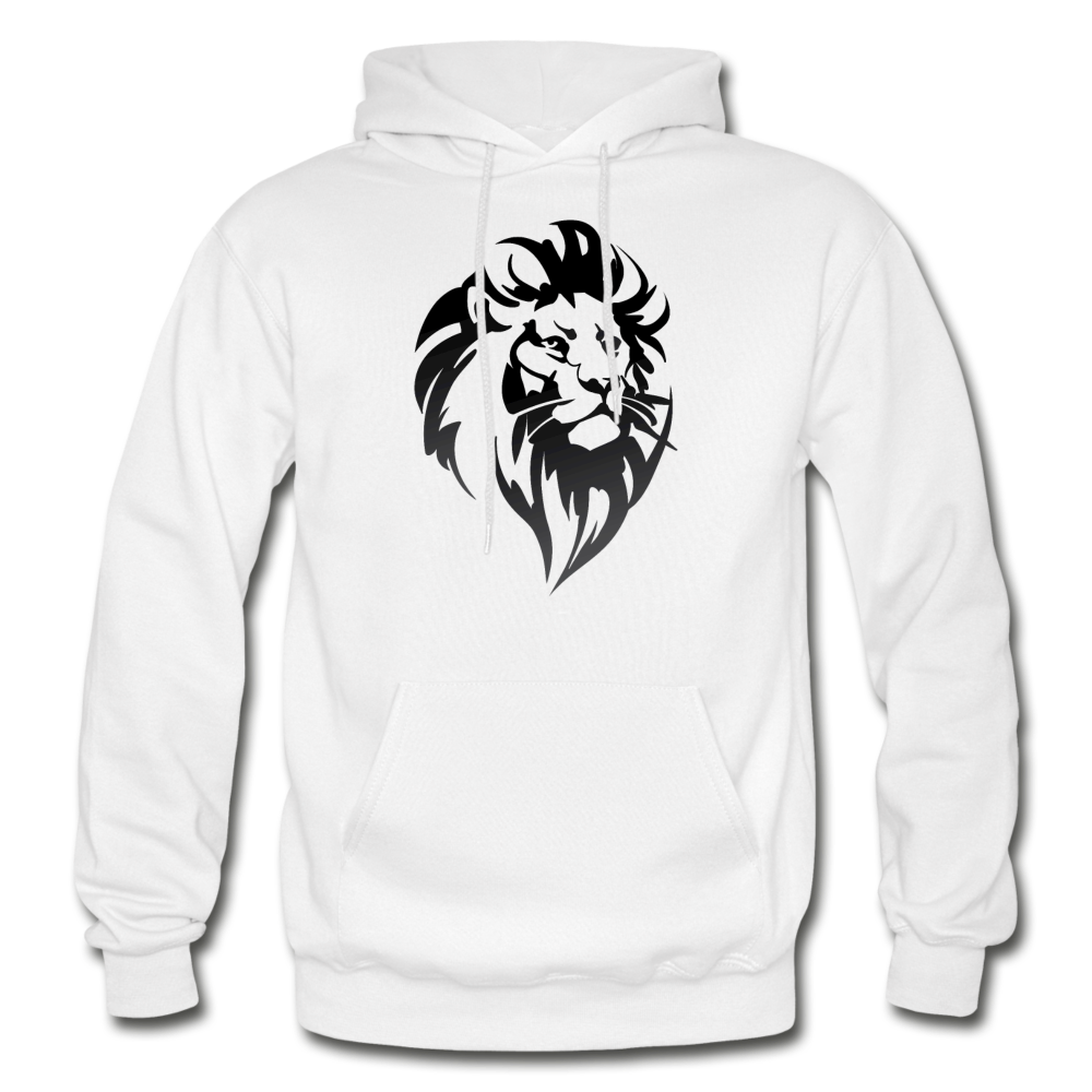 Black & White Lion Hoodie - white