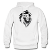 Black & White Lion Hoodie - white